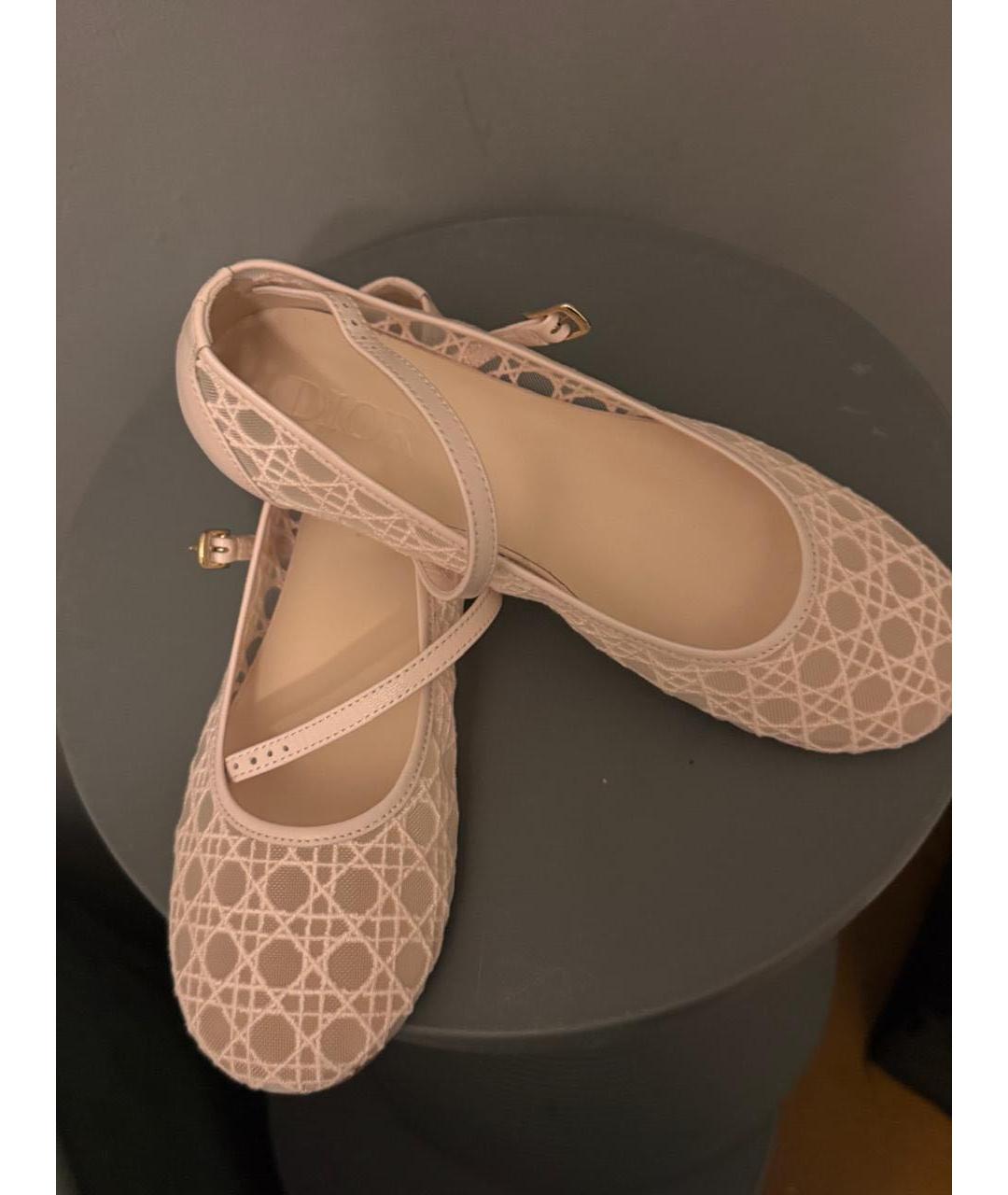 CHRISTIAN DIOR Розовые текстильные балетки, фото 2