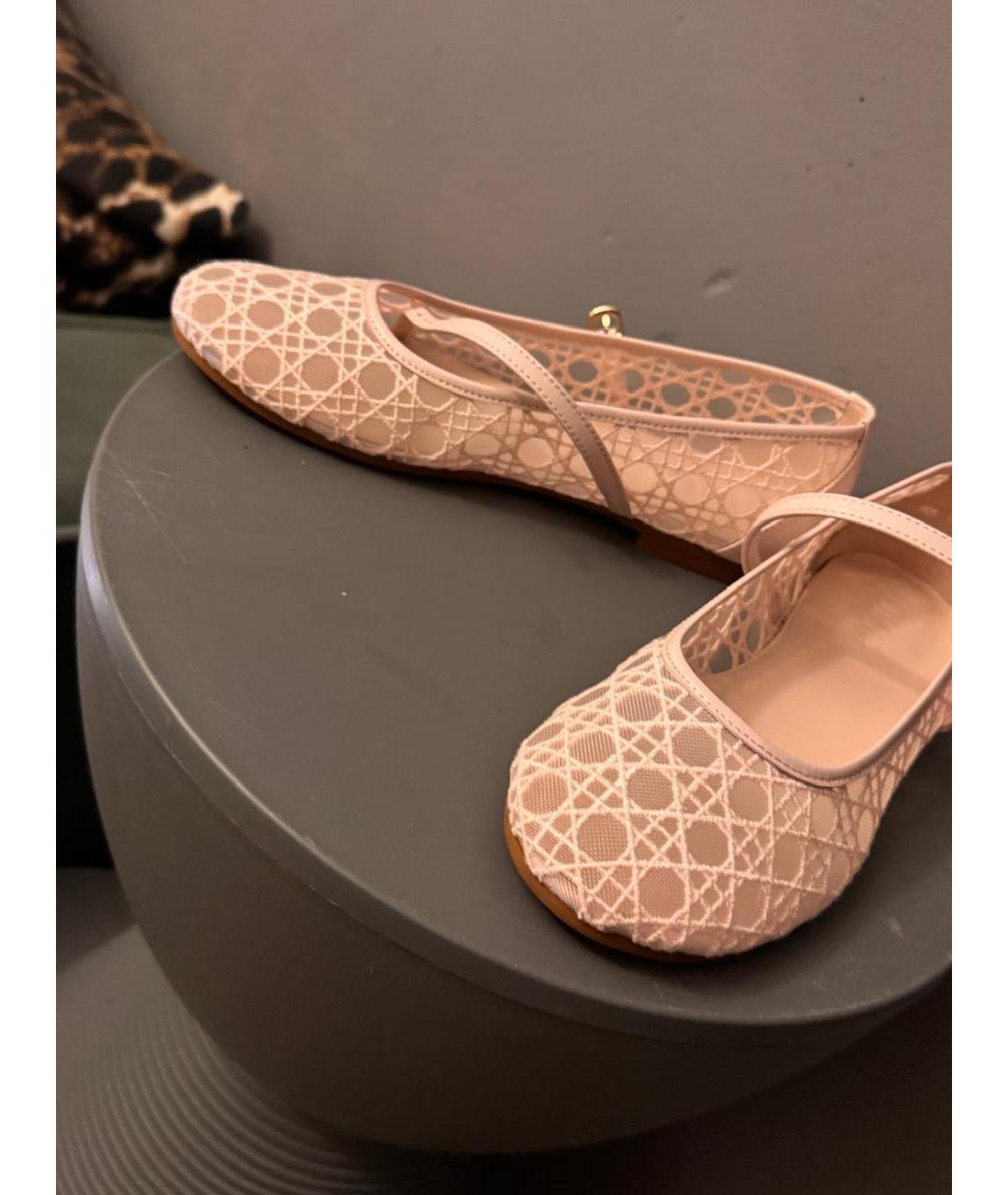CHRISTIAN DIOR Розовые текстильные балетки, фото 7