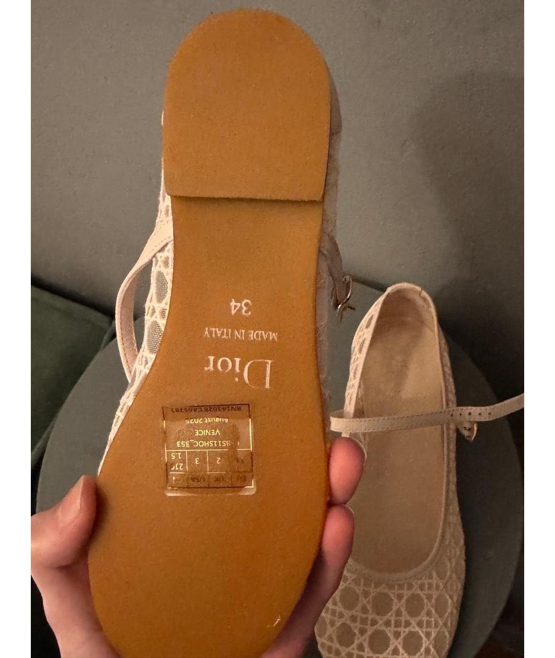 CHRISTIAN DIOR Розовые текстильные балетки, фото 3