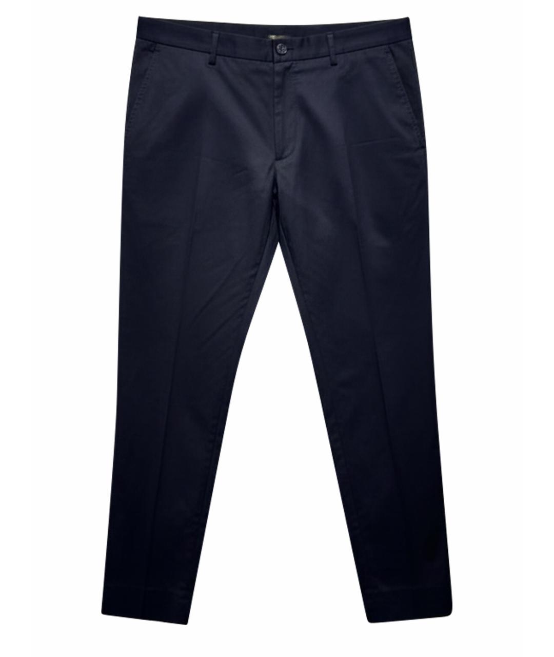 DOLCE&GABBANA Темно-синие хлопковые повседневные брюки, фото 3