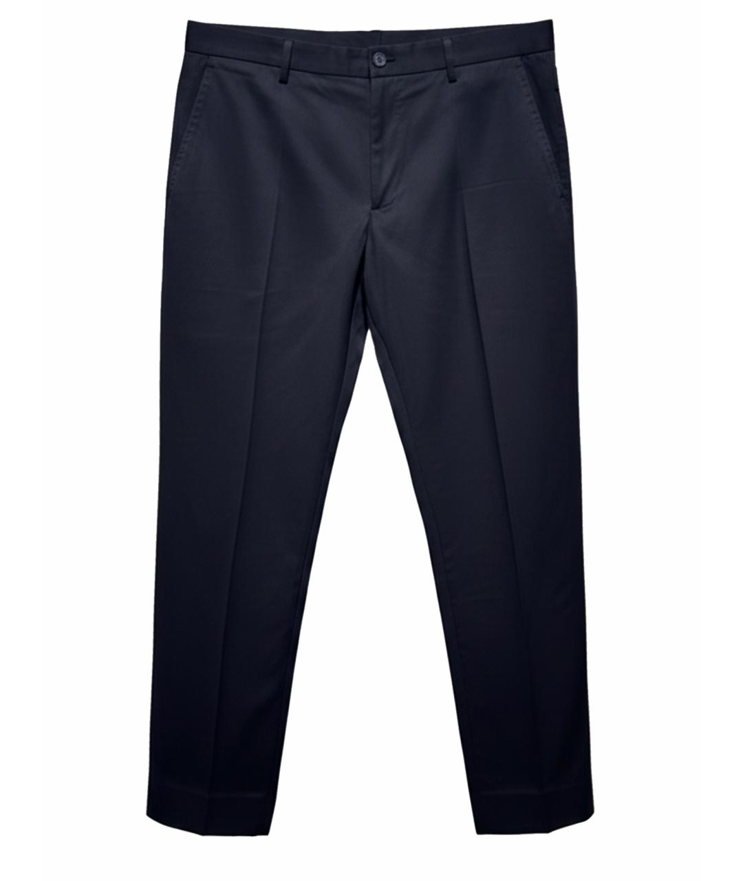 DOLCE&GABBANA Темно-синие хлопковые повседневные брюки, фото 1