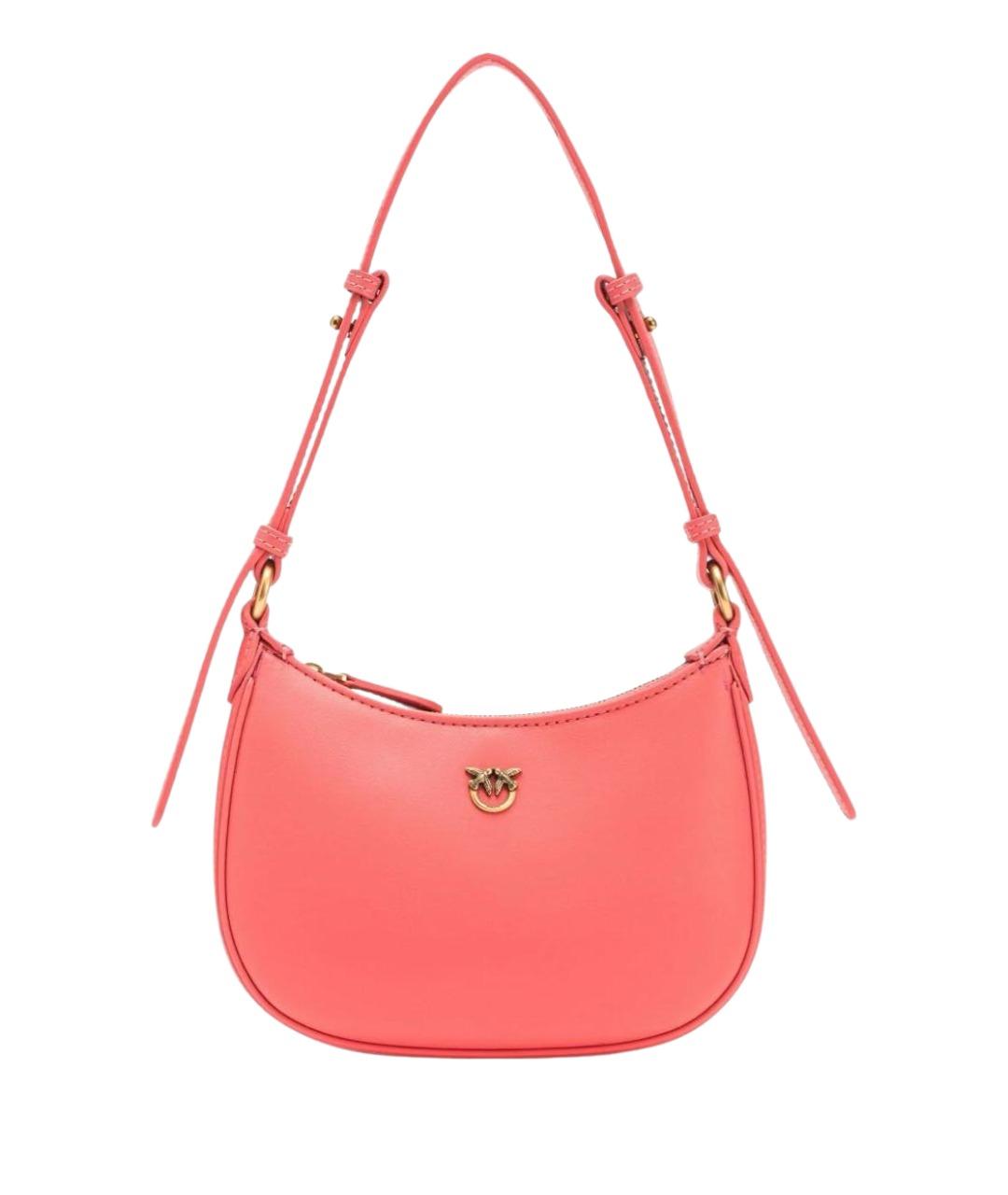 PINKO Коралловая кожаная сумка через плечо, фото 1