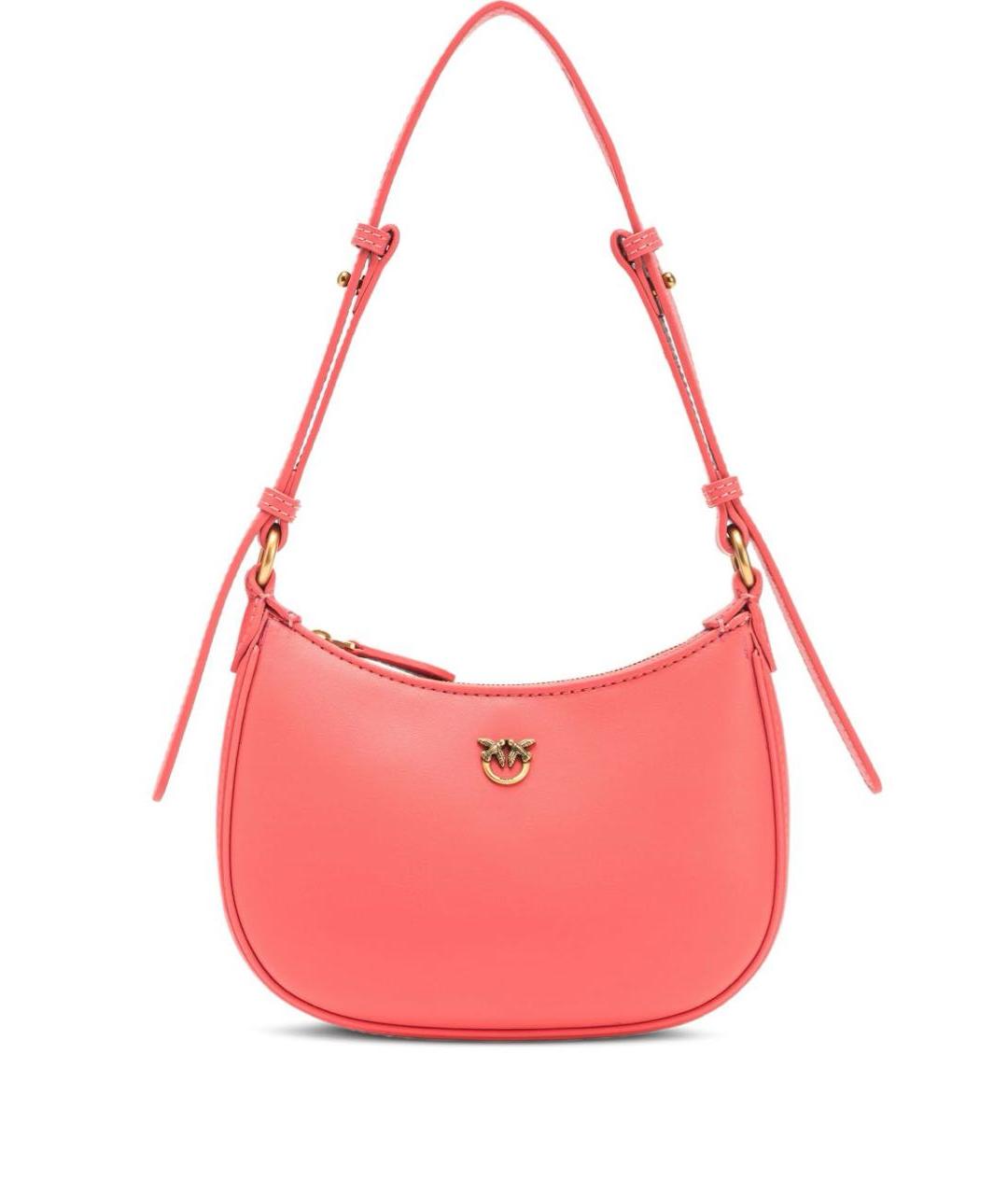 PINKO Коралловая кожаная сумка через плечо, фото 9