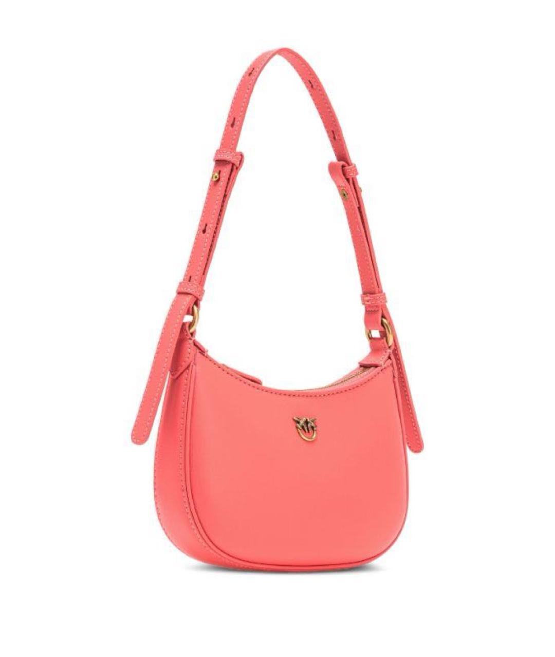 PINKO Коралловая кожаная сумка через плечо, фото 2