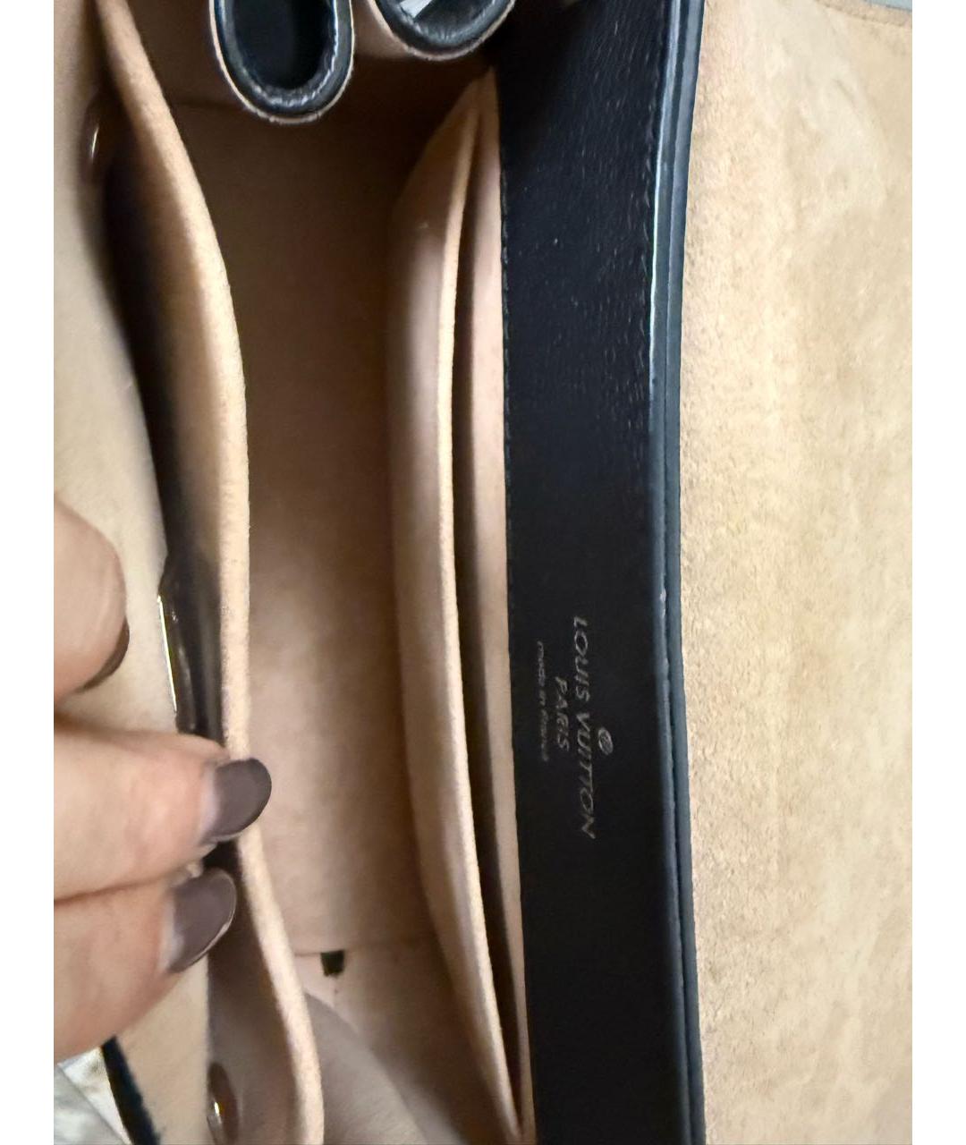 LOUIS VUITTON Черная кожаная сумка с короткими ручками, фото 4