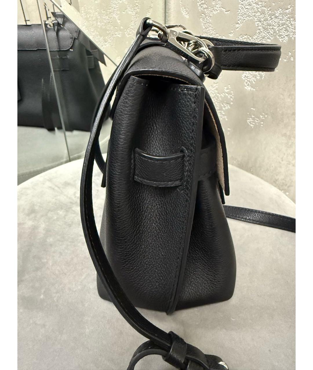 LOUIS VUITTON Черная кожаная сумка с короткими ручками, фото 2