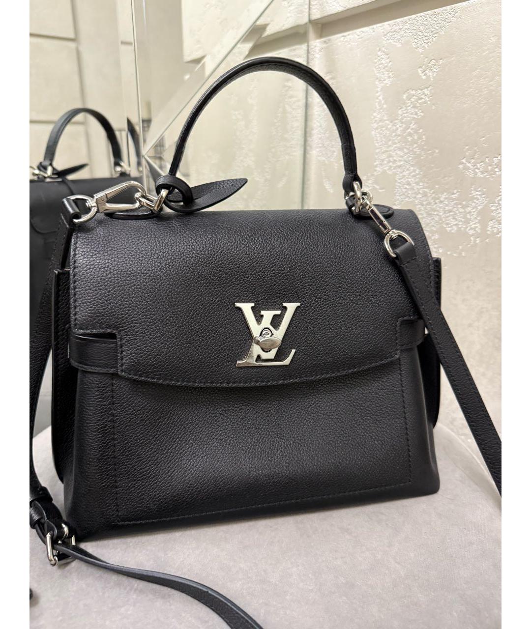 LOUIS VUITTON Черная кожаная сумка с короткими ручками, фото 8