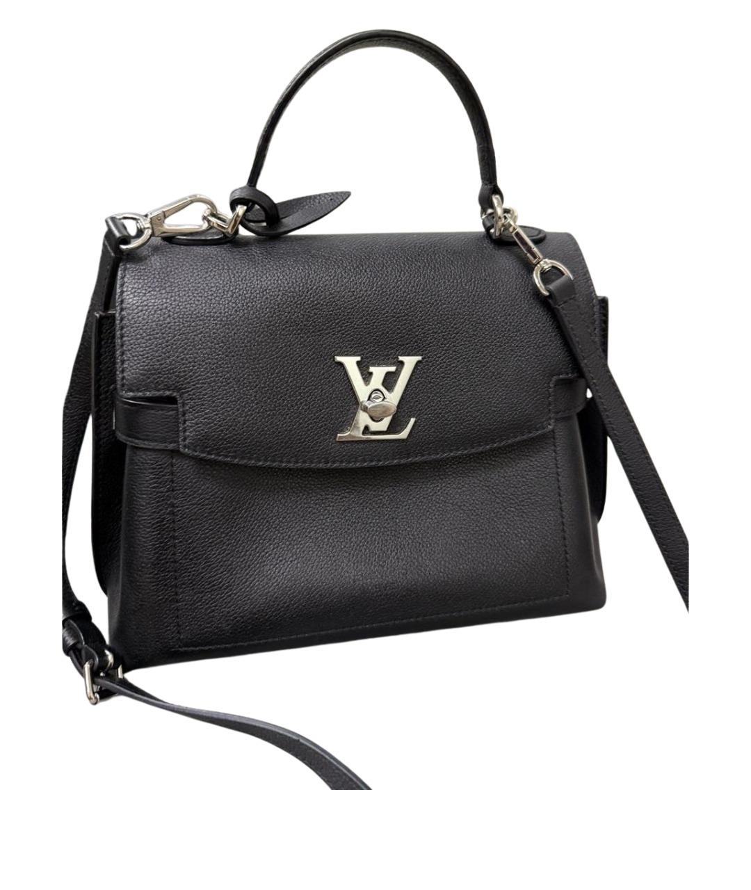 LOUIS VUITTON Черная кожаная сумка с короткими ручками, фото 1