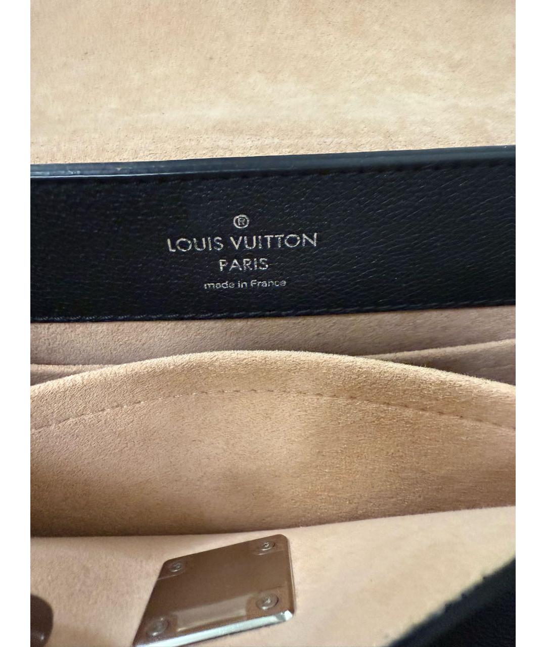 LOUIS VUITTON Черная кожаная сумка с короткими ручками, фото 5