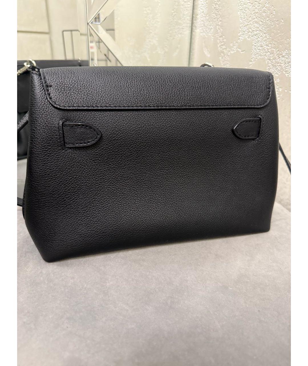 LOUIS VUITTON Черная кожаная сумка с короткими ручками, фото 3