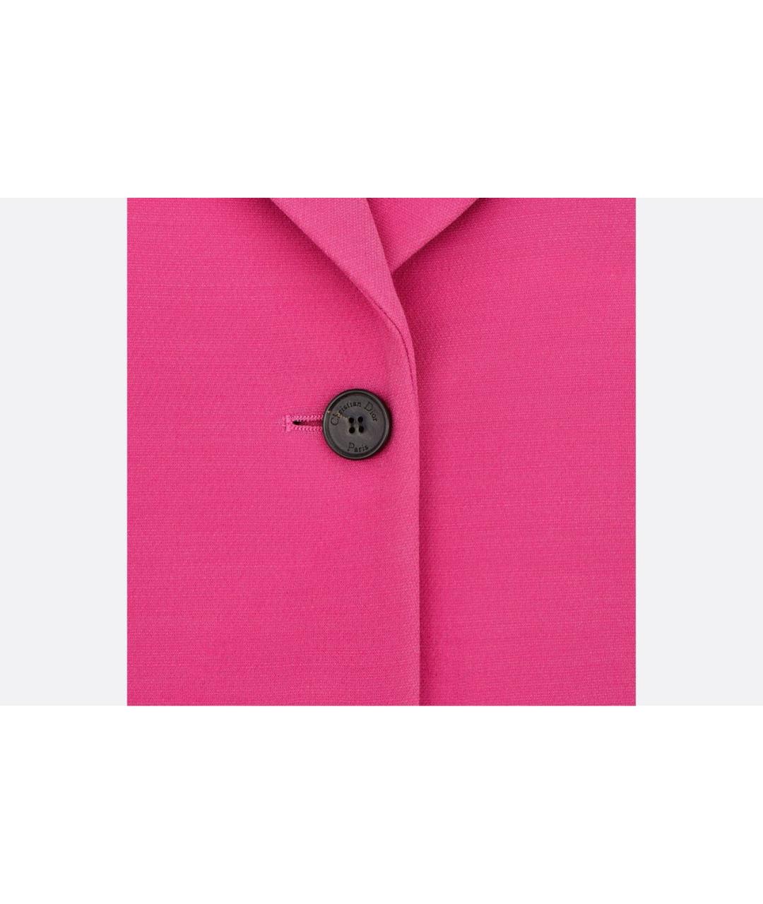 CHRISTIAN DIOR Розовый шерстяной жакет/пиджак, фото 3