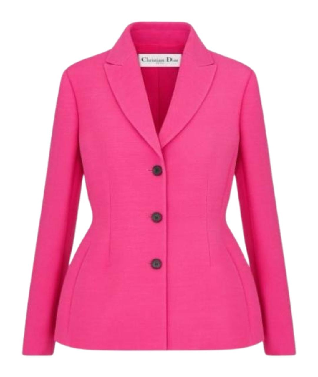 CHRISTIAN DIOR Розовый шерстяной жакет/пиджак, фото 1