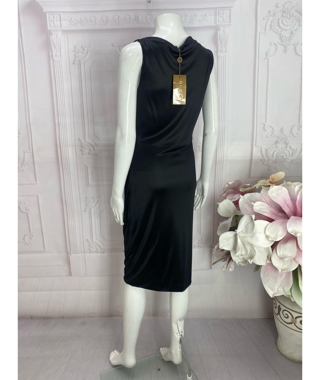 GUCCI Черное вискозное вечернее платье, фото 7