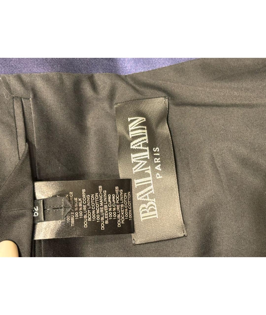 BALMAIN Темно-синий велюровый пиджак, фото 6