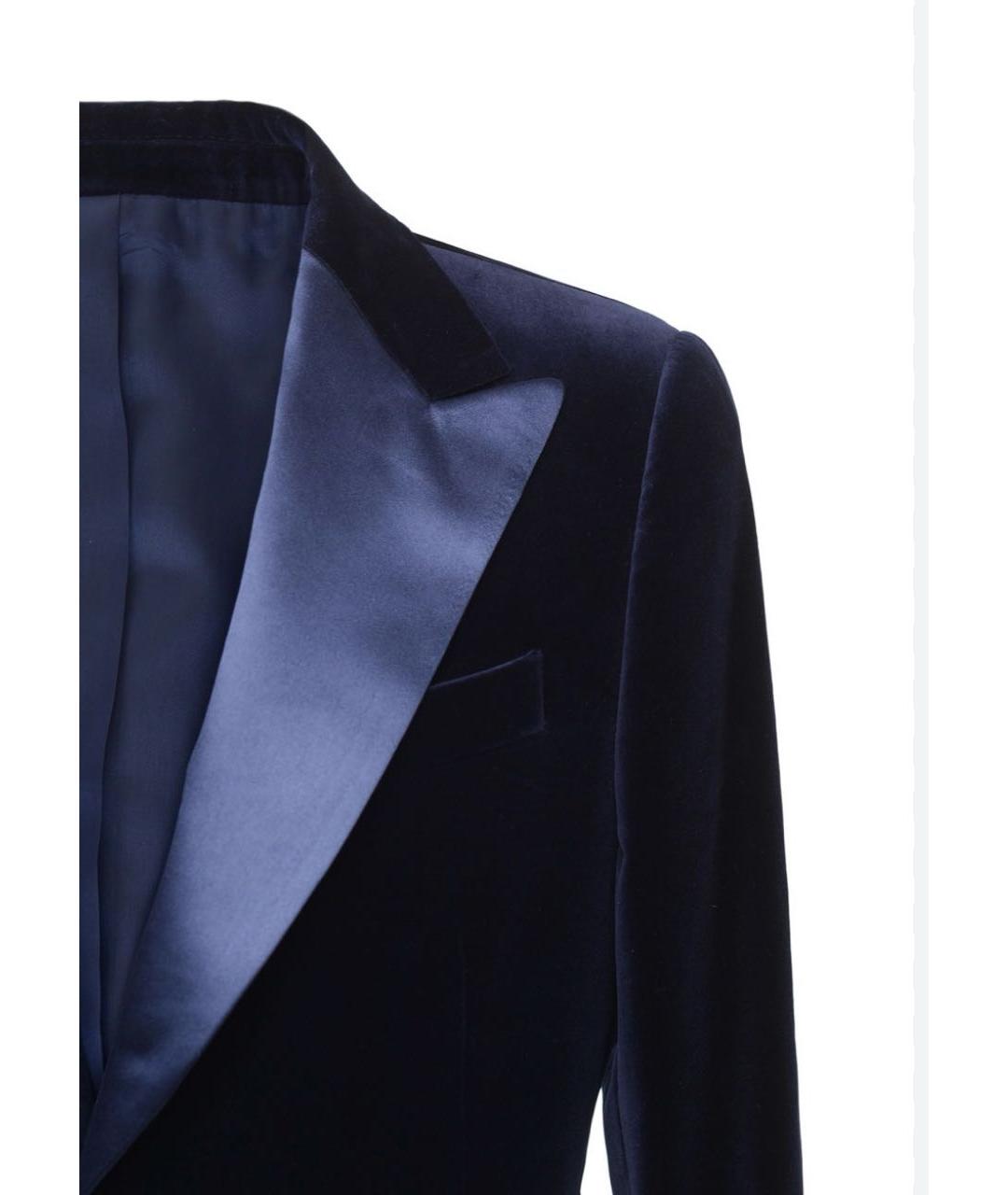 BALMAIN Темно-синий велюровый пиджак, фото 5