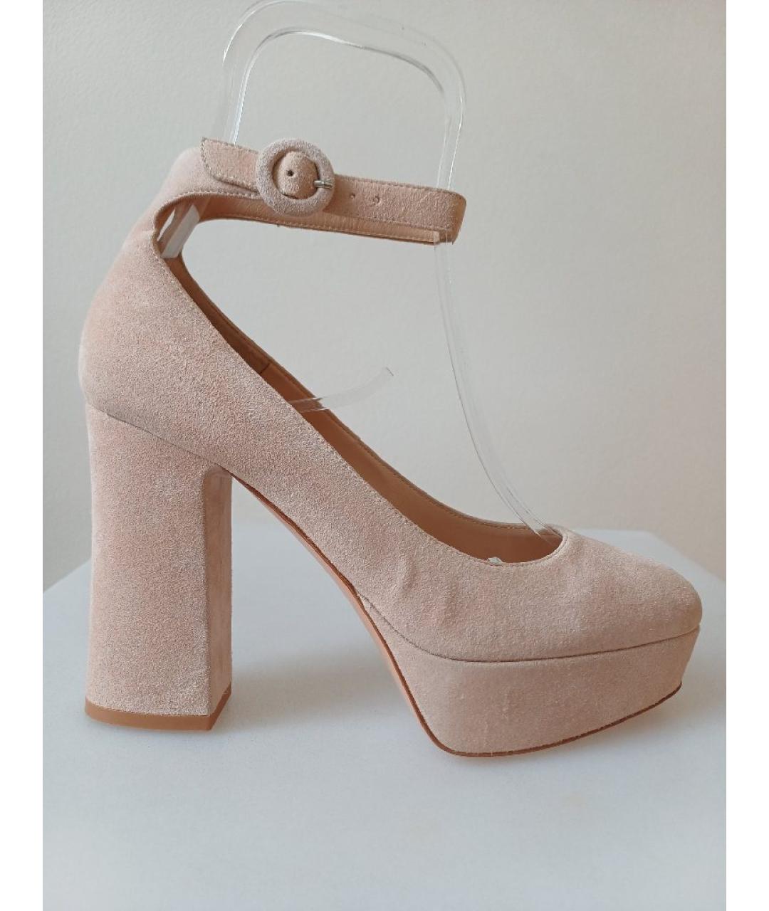 GIANVITO ROSSI Бежевые замшевые туфли, фото 9