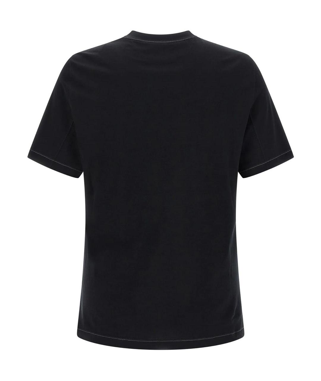 BRUNELLO CUCINELLI Черная хлопковая футболка, фото 2