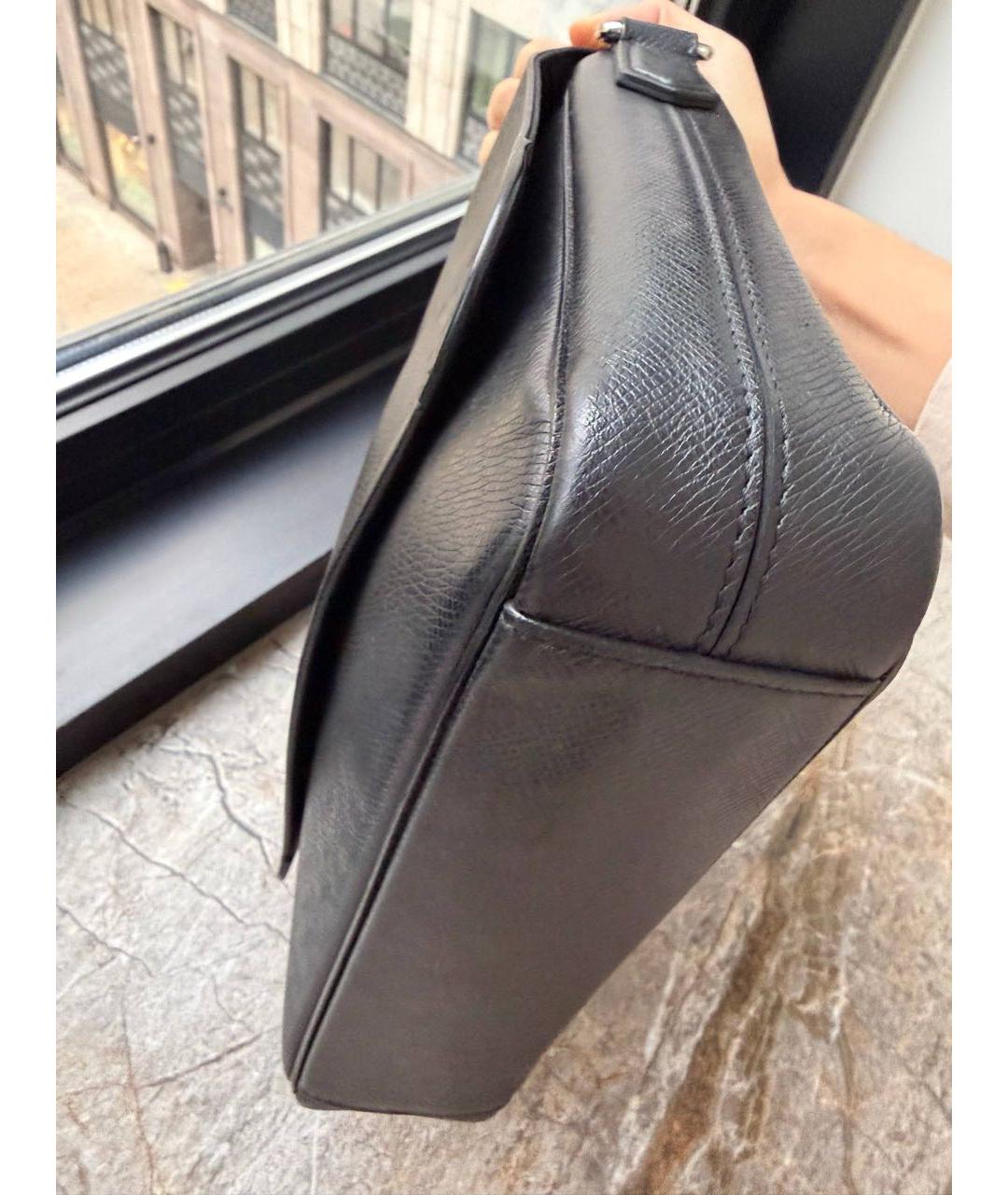 LOUIS VUITTON Черная кожаная сумка через плечо, фото 5