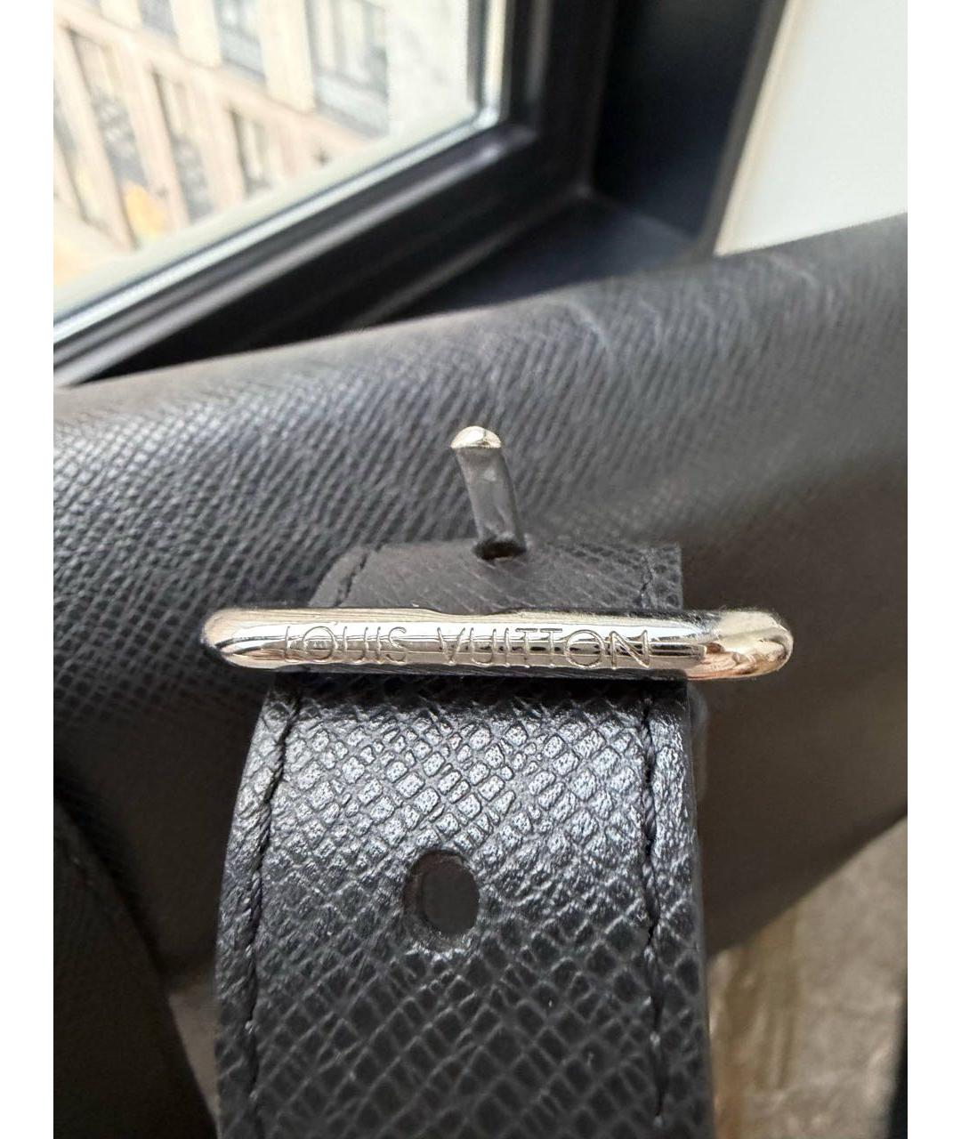 LOUIS VUITTON Черная кожаная сумка через плечо, фото 6