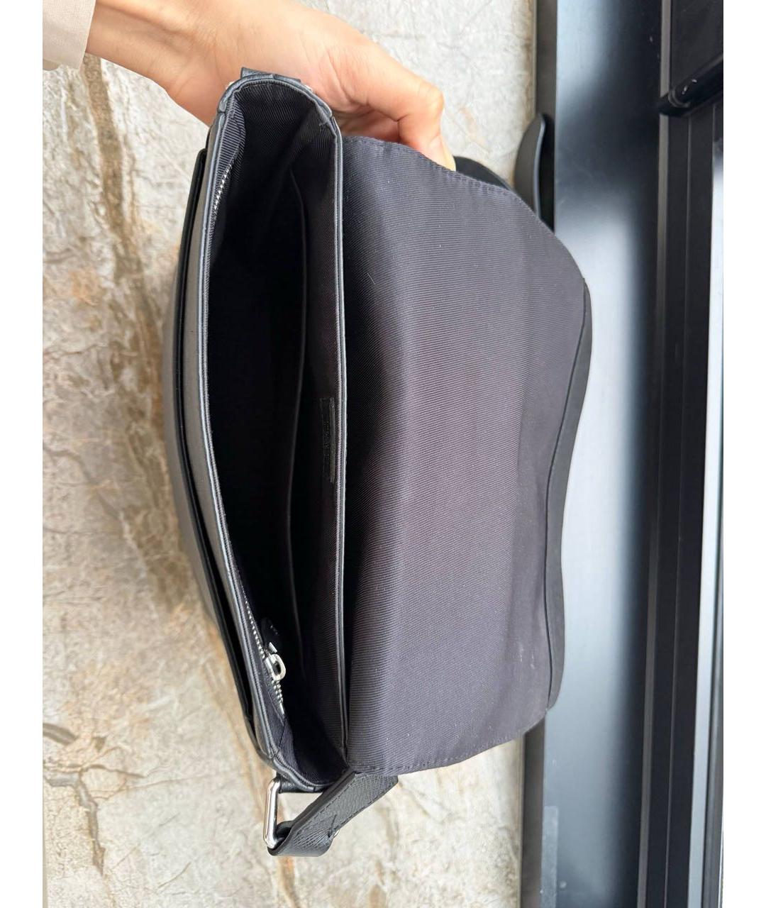 LOUIS VUITTON Черная кожаная сумка через плечо, фото 4