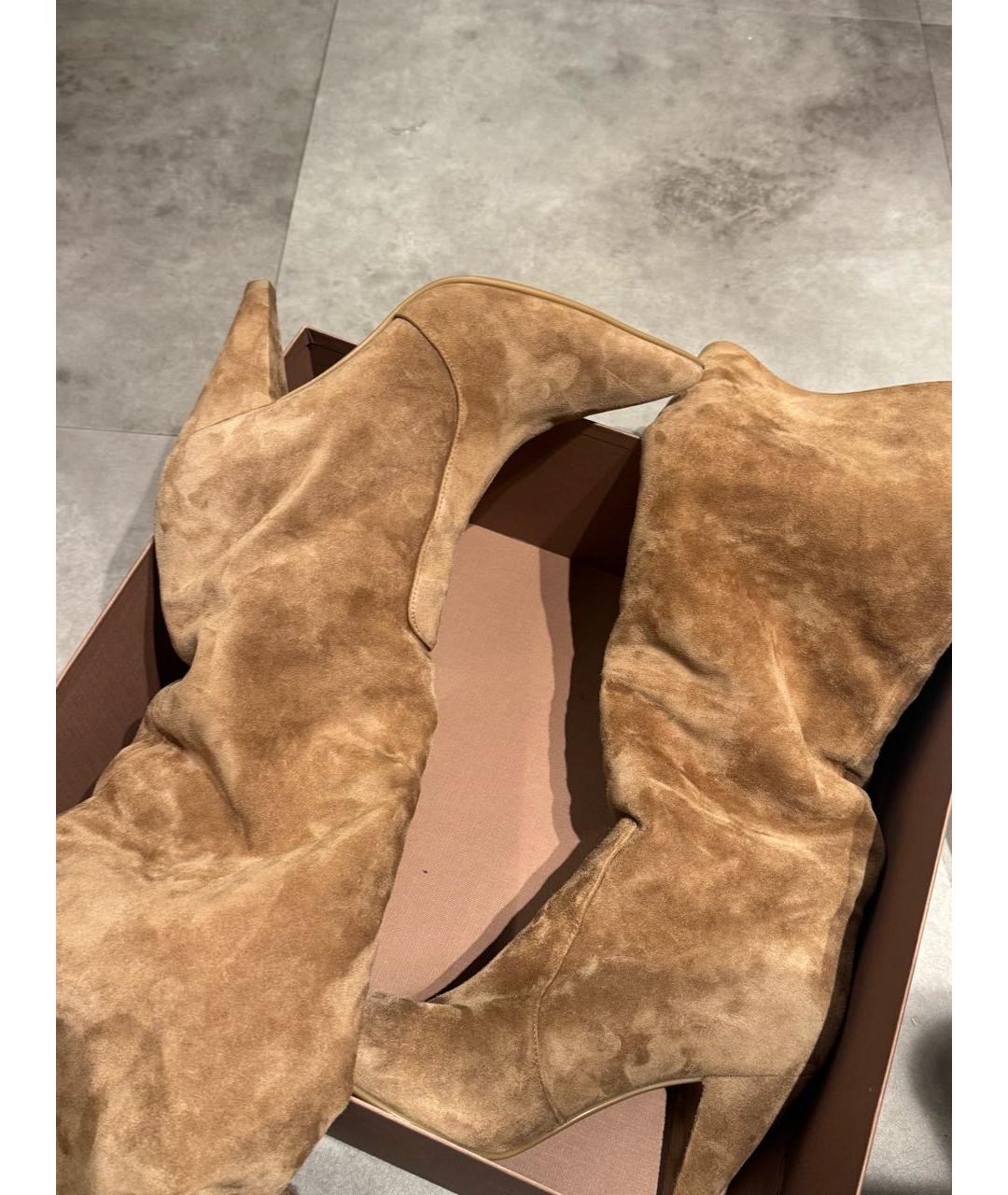 GIANVITO ROSSI Бежевые замшевые сапоги, фото 6