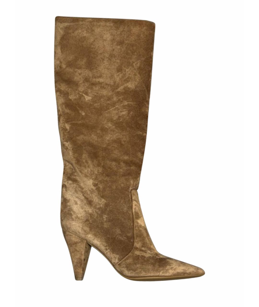 GIANVITO ROSSI Бежевые замшевые сапоги, фото 1
