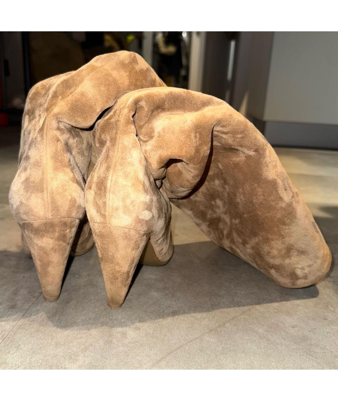 GIANVITO ROSSI Бежевые замшевые сапоги, фото 4