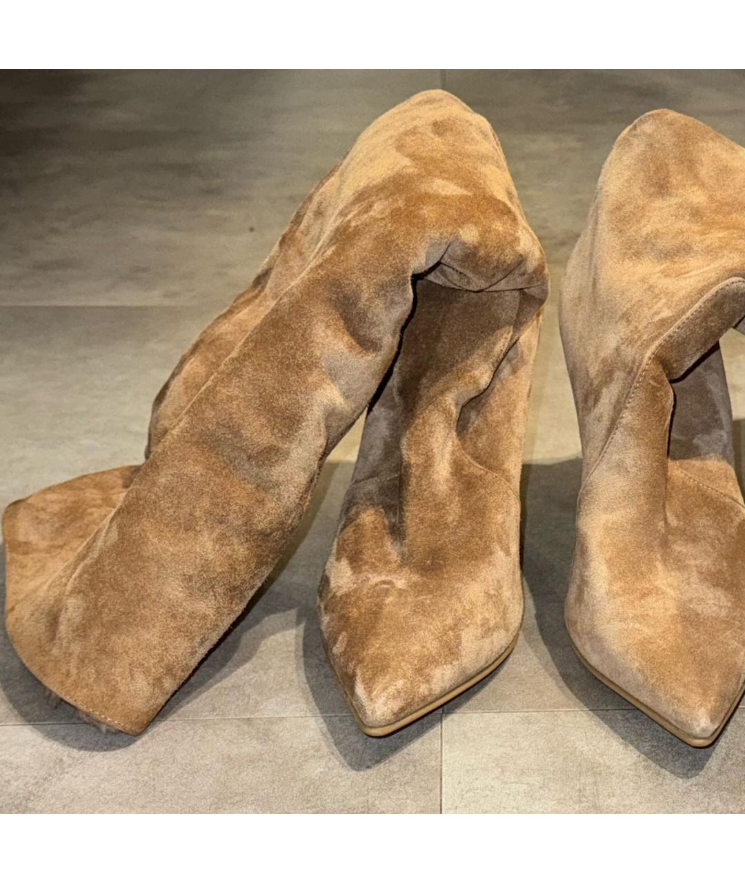 GIANVITO ROSSI Бежевые замшевые сапоги, фото 2