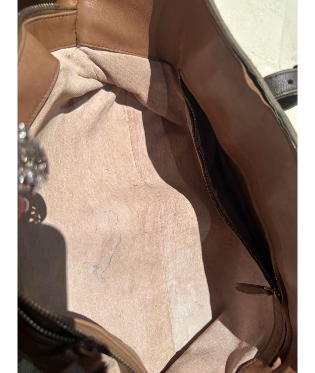 BOTTEGA VENETA Коричневая кожаная сумка тоут, фото 6