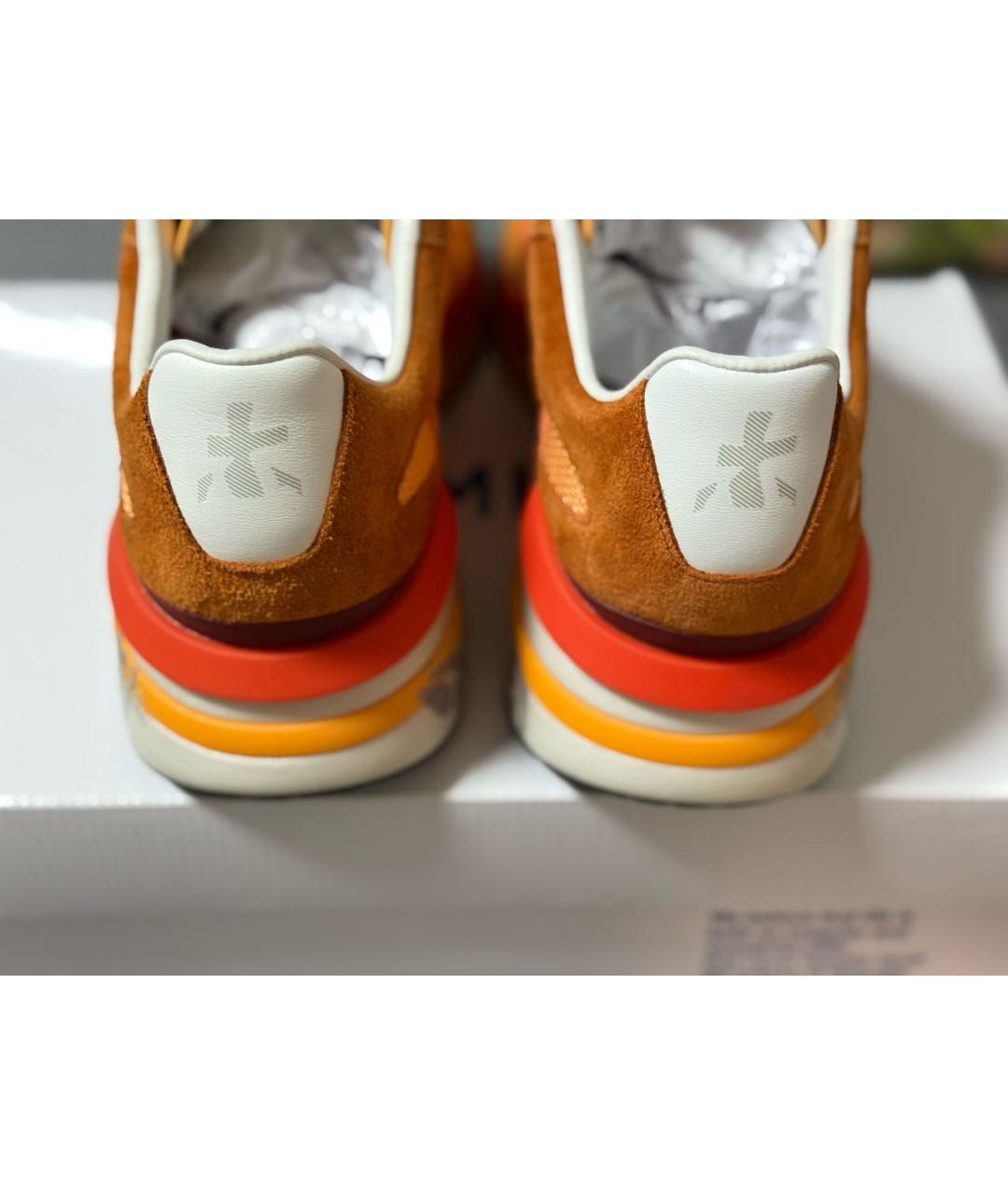 PREMIATA Оранжевое текстильные низкие кроссовки / кеды, фото 4
