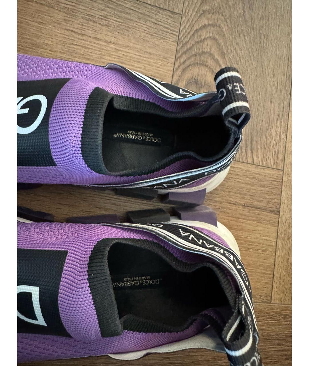 DOLCE&GABBANA Фиолетовые текстильные кроссовки, фото 3