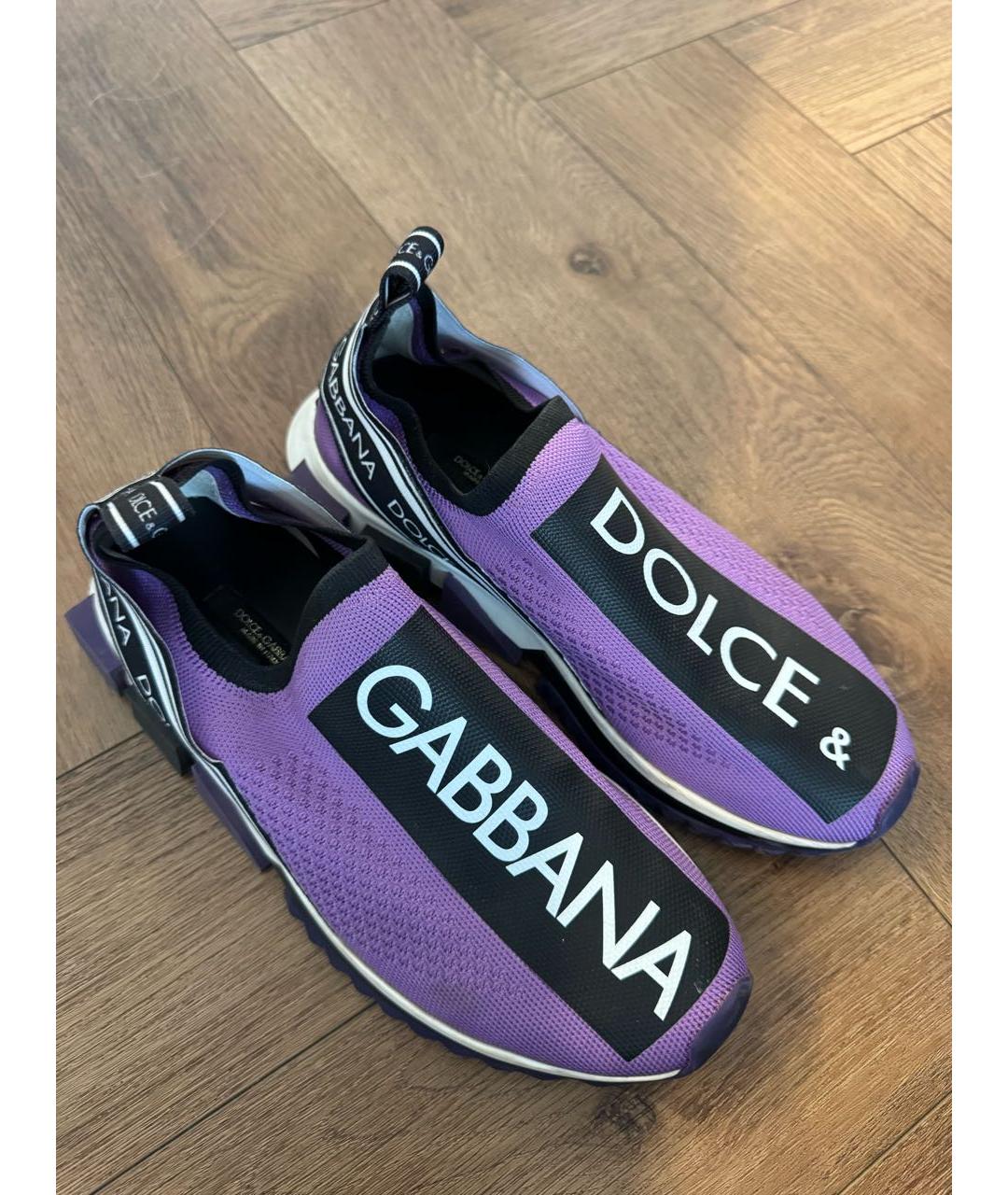 DOLCE&GABBANA Фиолетовые текстильные кроссовки, фото 2