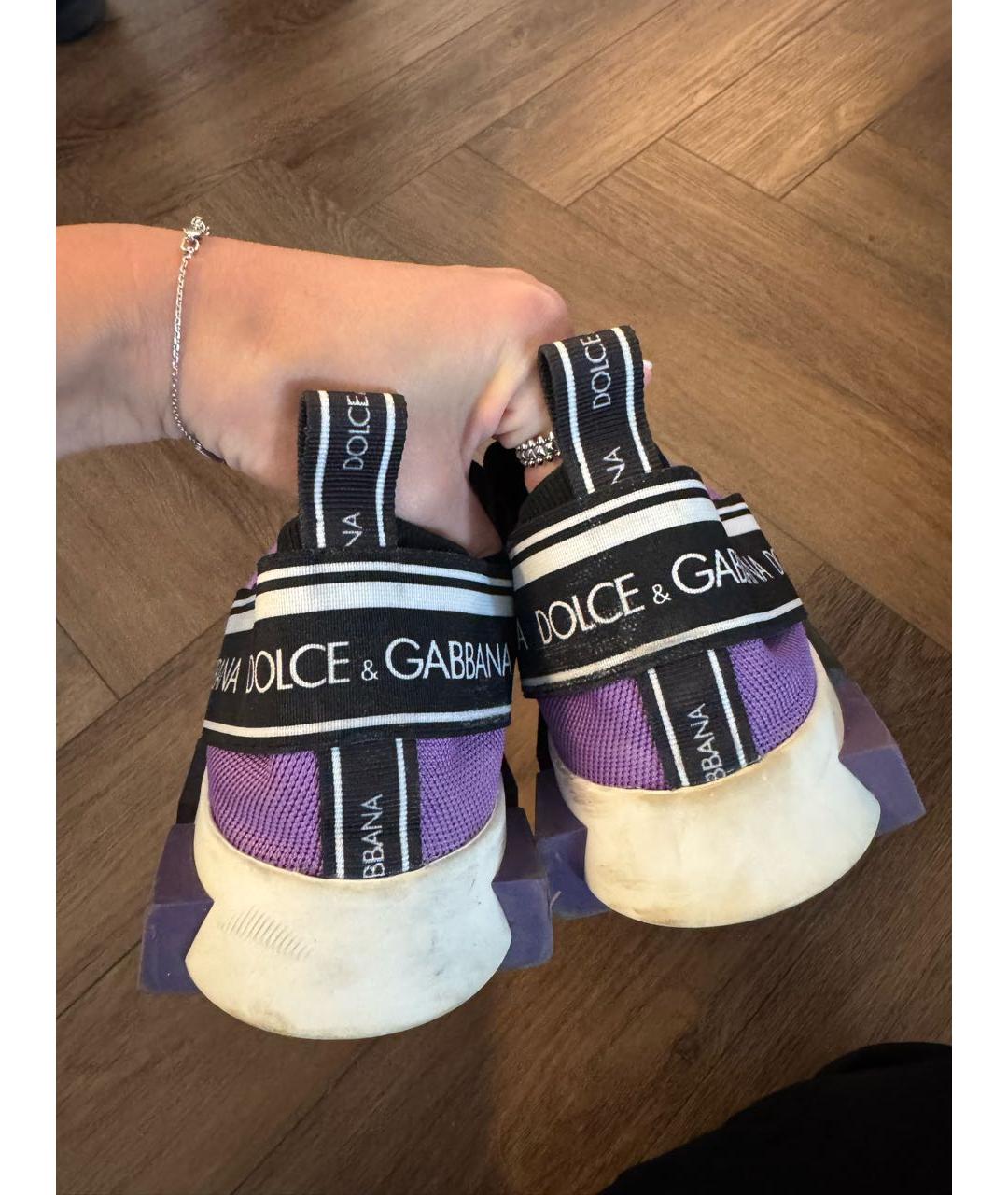 DOLCE&GABBANA Фиолетовые текстильные кроссовки, фото 4