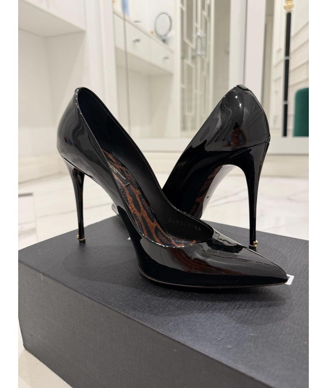 DOLCE&GABBANA Черные туфли из лакированной кожи, фото 5