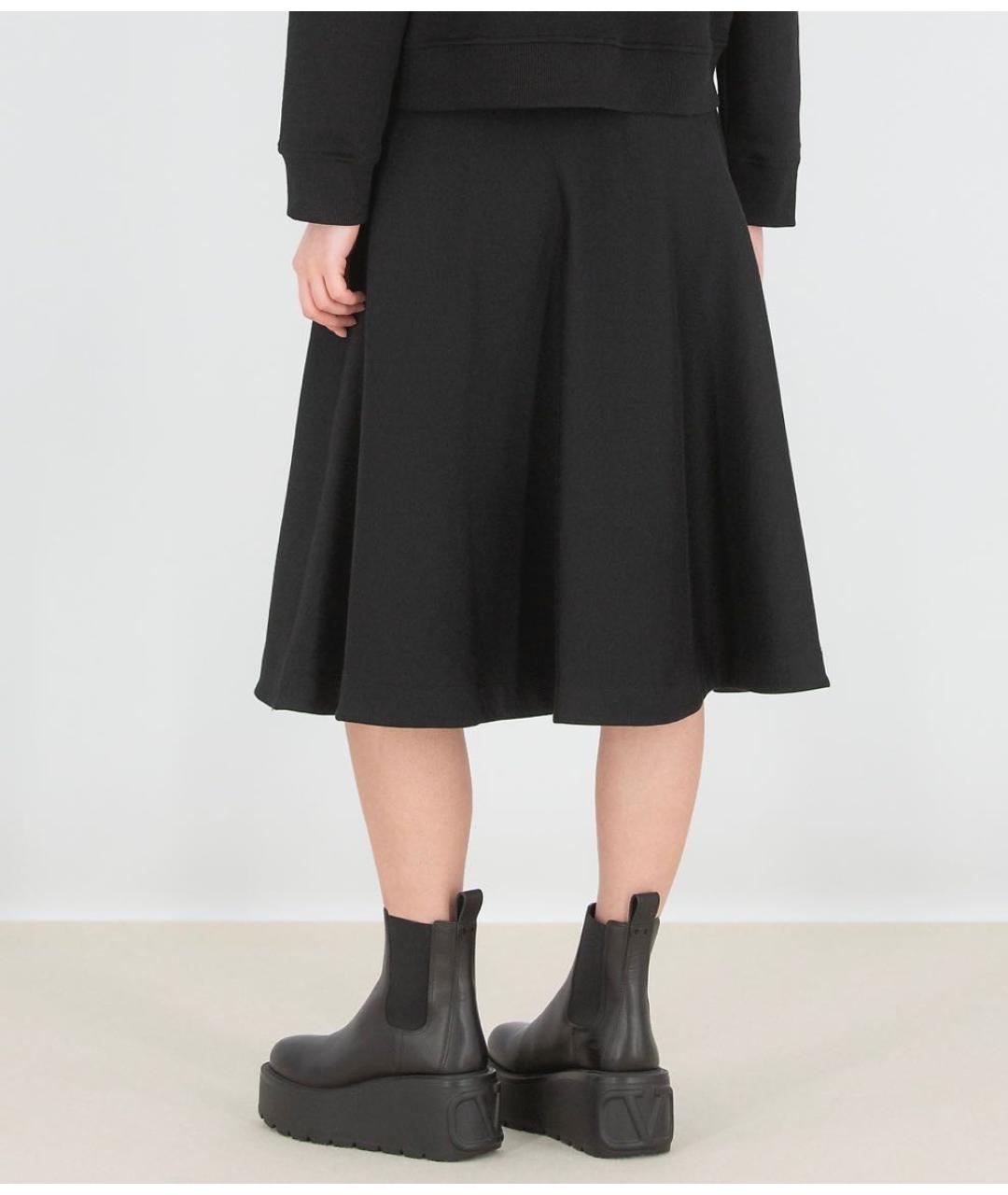 VALENTINO Черная хлопковая юбка миди, фото 2