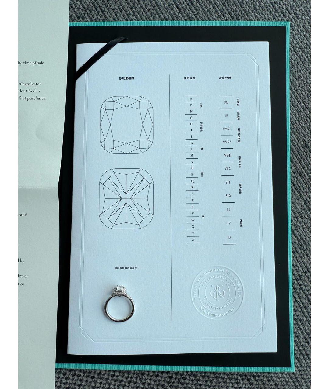 TIFFANY&CO Белое платиновое кольцо, фото 7