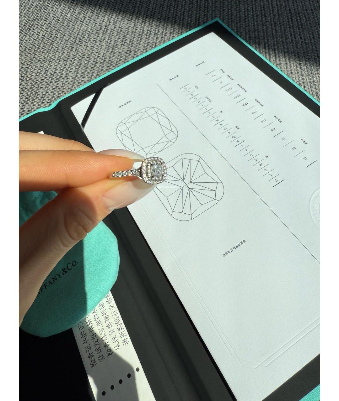 TIFFANY&CO Белое платиновое кольцо, фото 3