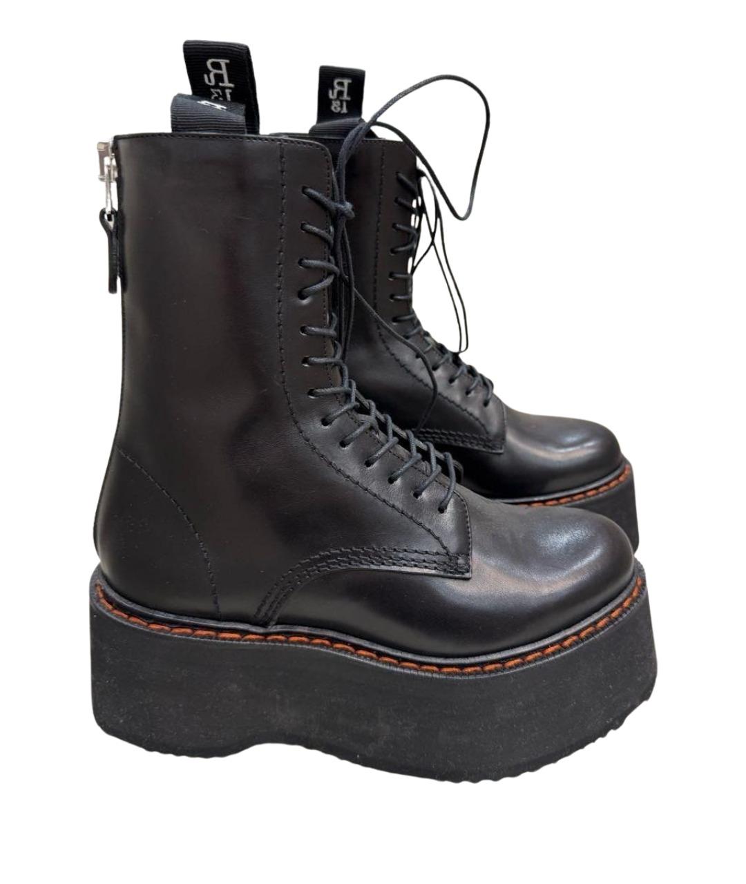 R13 Черные кожаные ботинки, фото 1