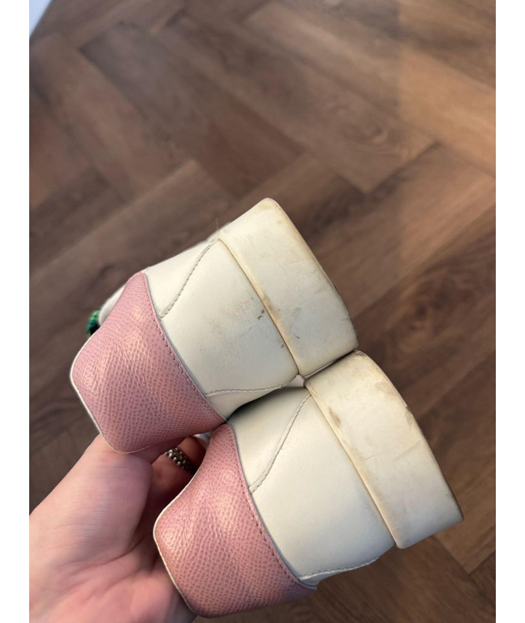 DOLCE&GABBANA Белые кожаные кеды, фото 5