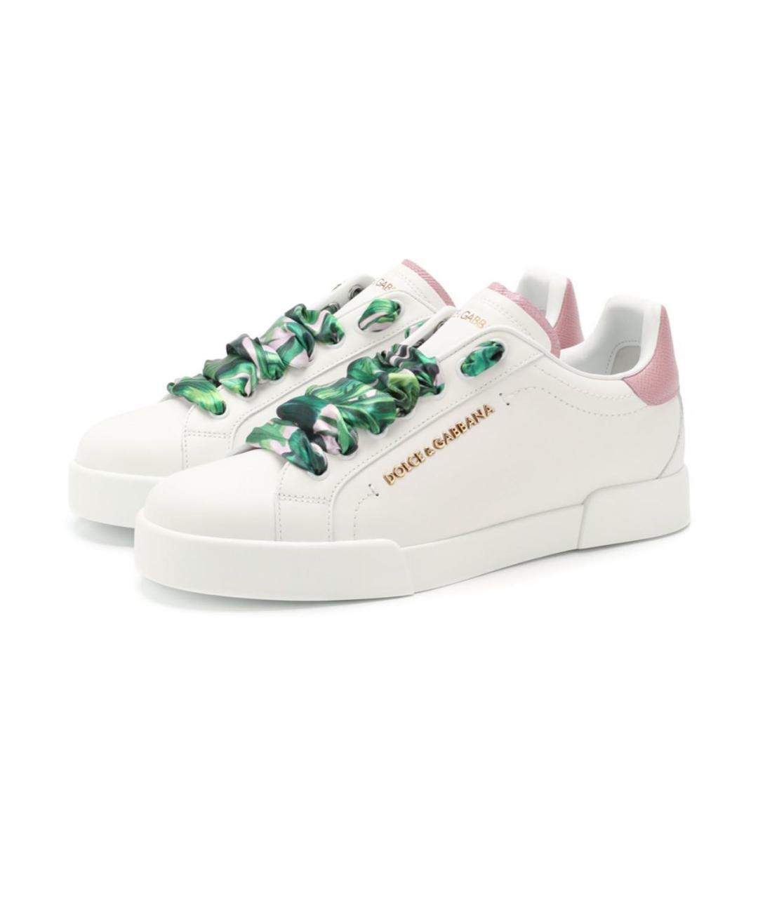 DOLCE&GABBANA Белые кожаные кеды, фото 6