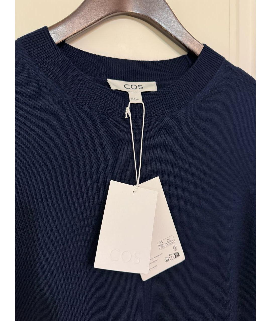 COS Синее шерстяное повседневное платье, фото 3