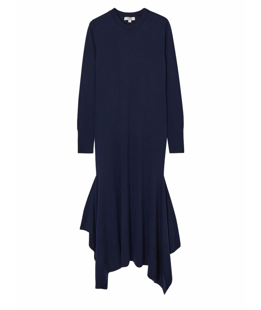 COS Синее шерстяное повседневное платье, фото 1