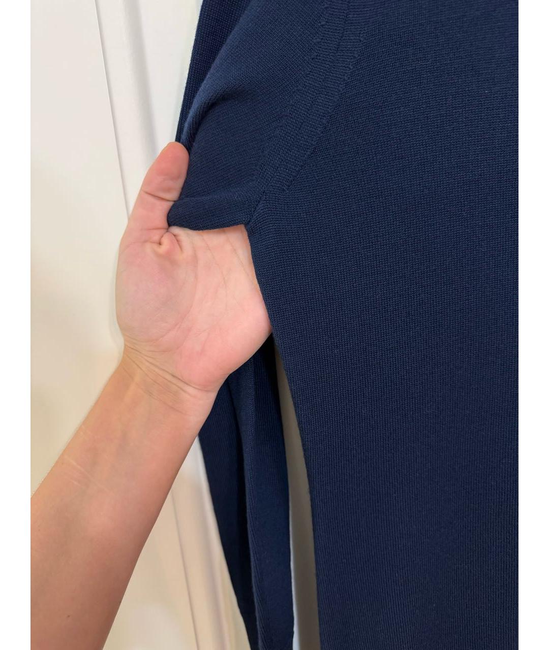 COS Синее шерстяное повседневное платье, фото 6