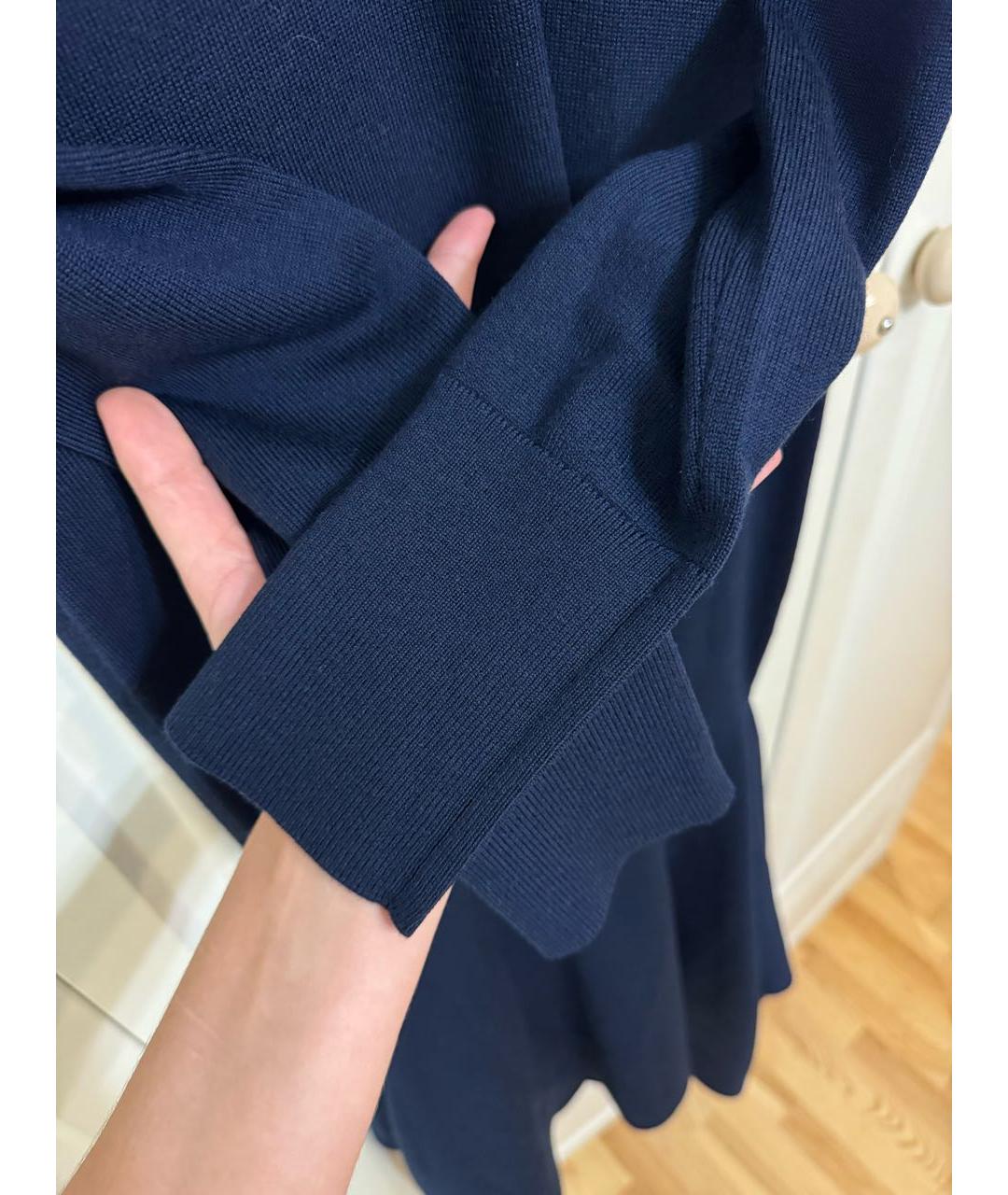 COS Синее шерстяное повседневное платье, фото 7