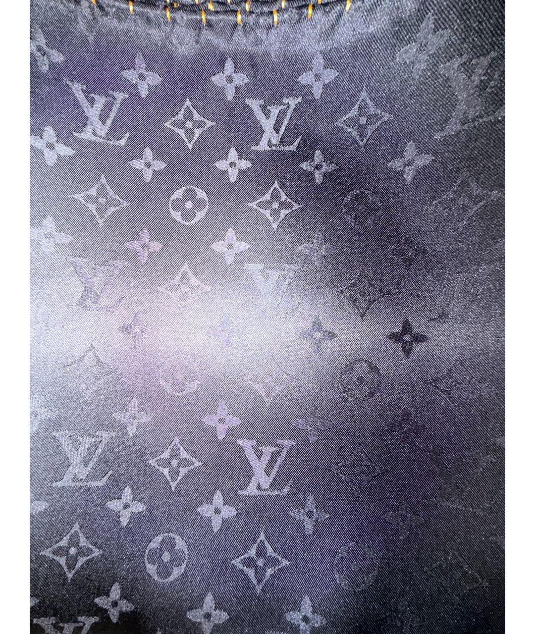 LOUIS VUITTON Черный шелковый платок, фото 2