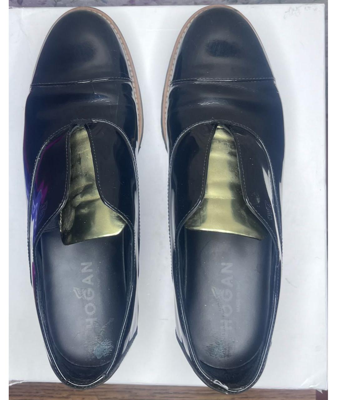 HOGAN Черные лоферы из лакированной кожи, фото 3