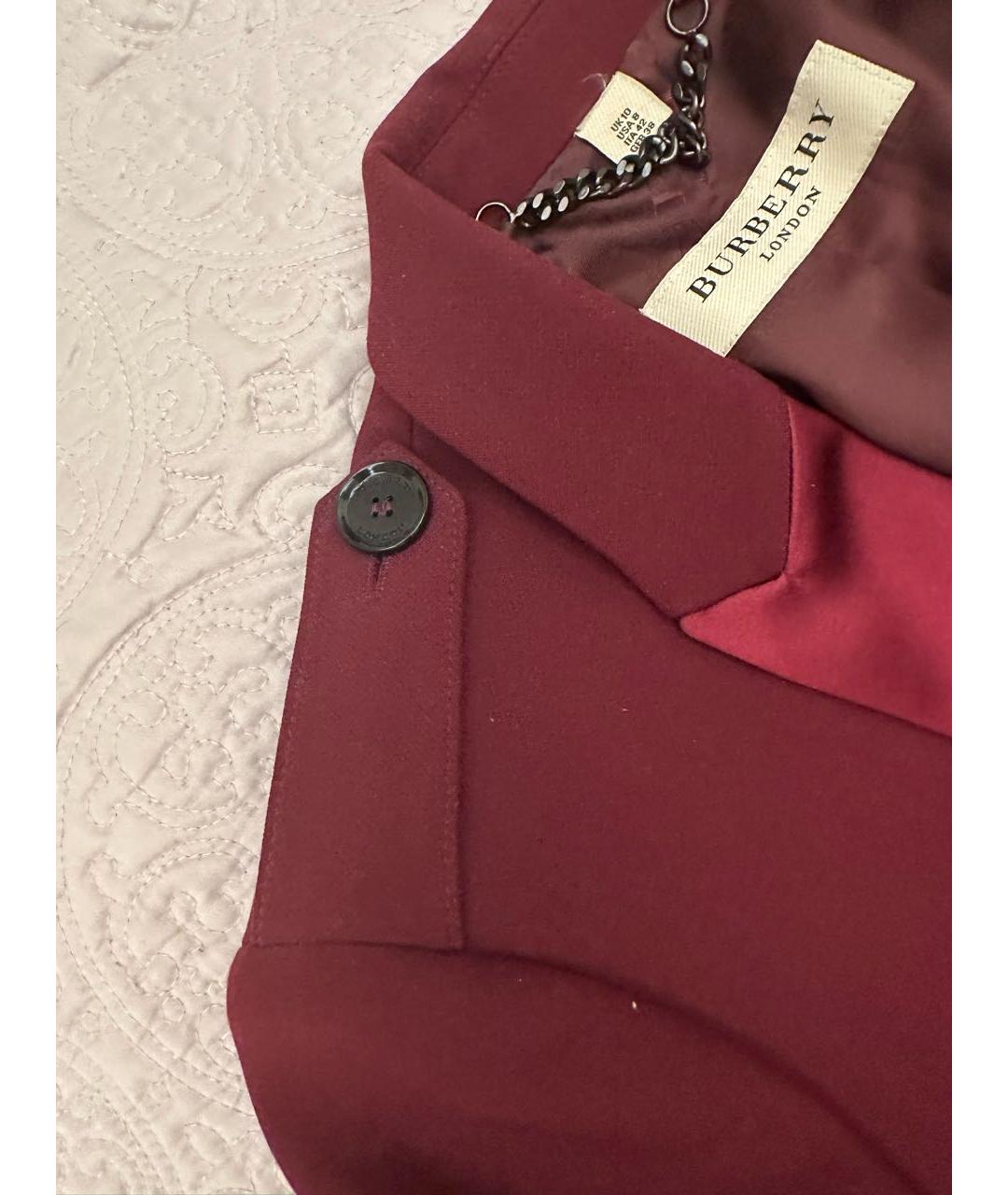 BURBERRY Бордовый вискозный жакет/пиджак, фото 4