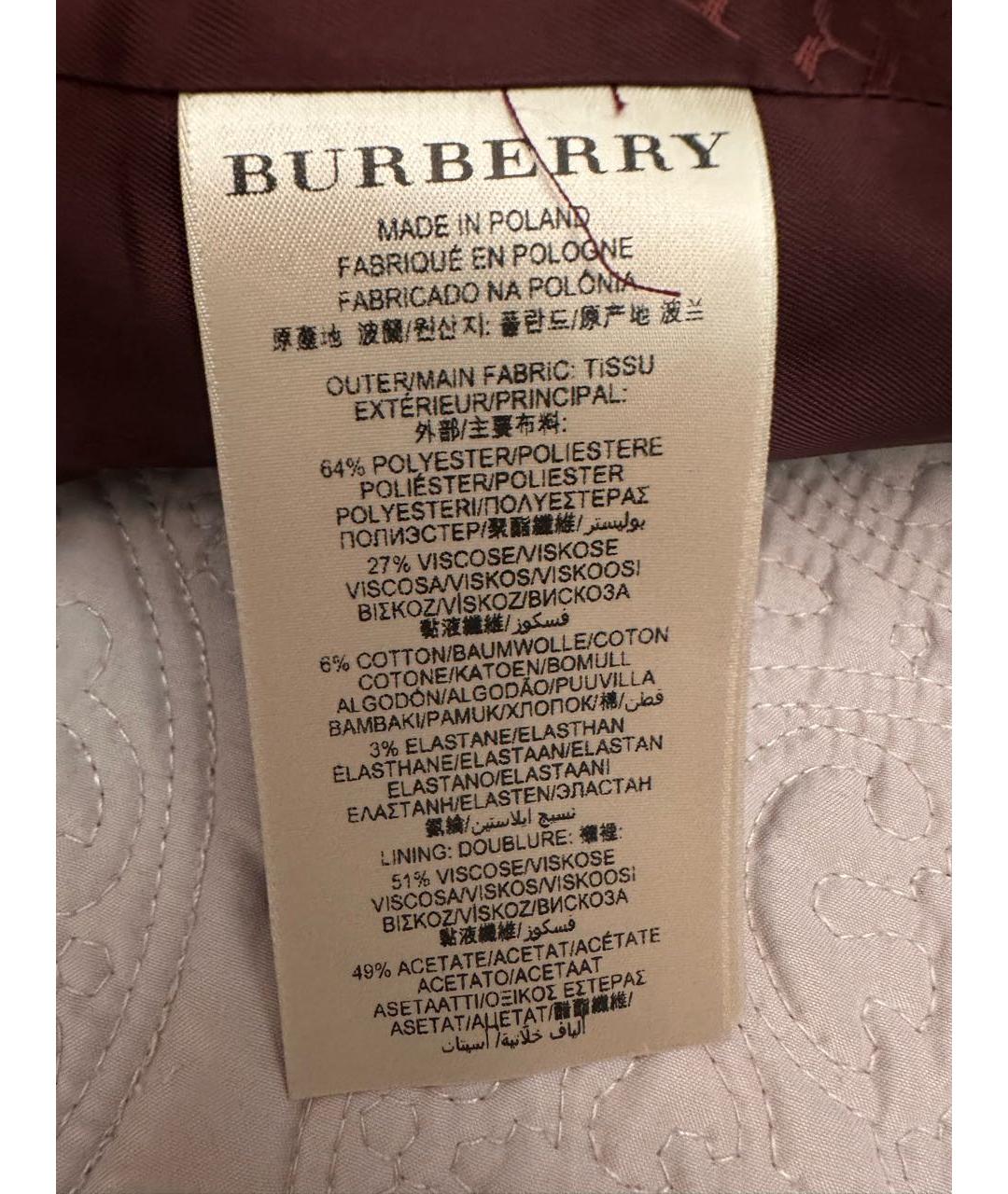 BURBERRY Бордовый вискозный жакет/пиджак, фото 8