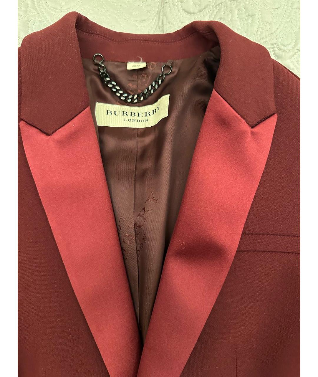 BURBERRY Бордовый вискозный жакет/пиджак, фото 5