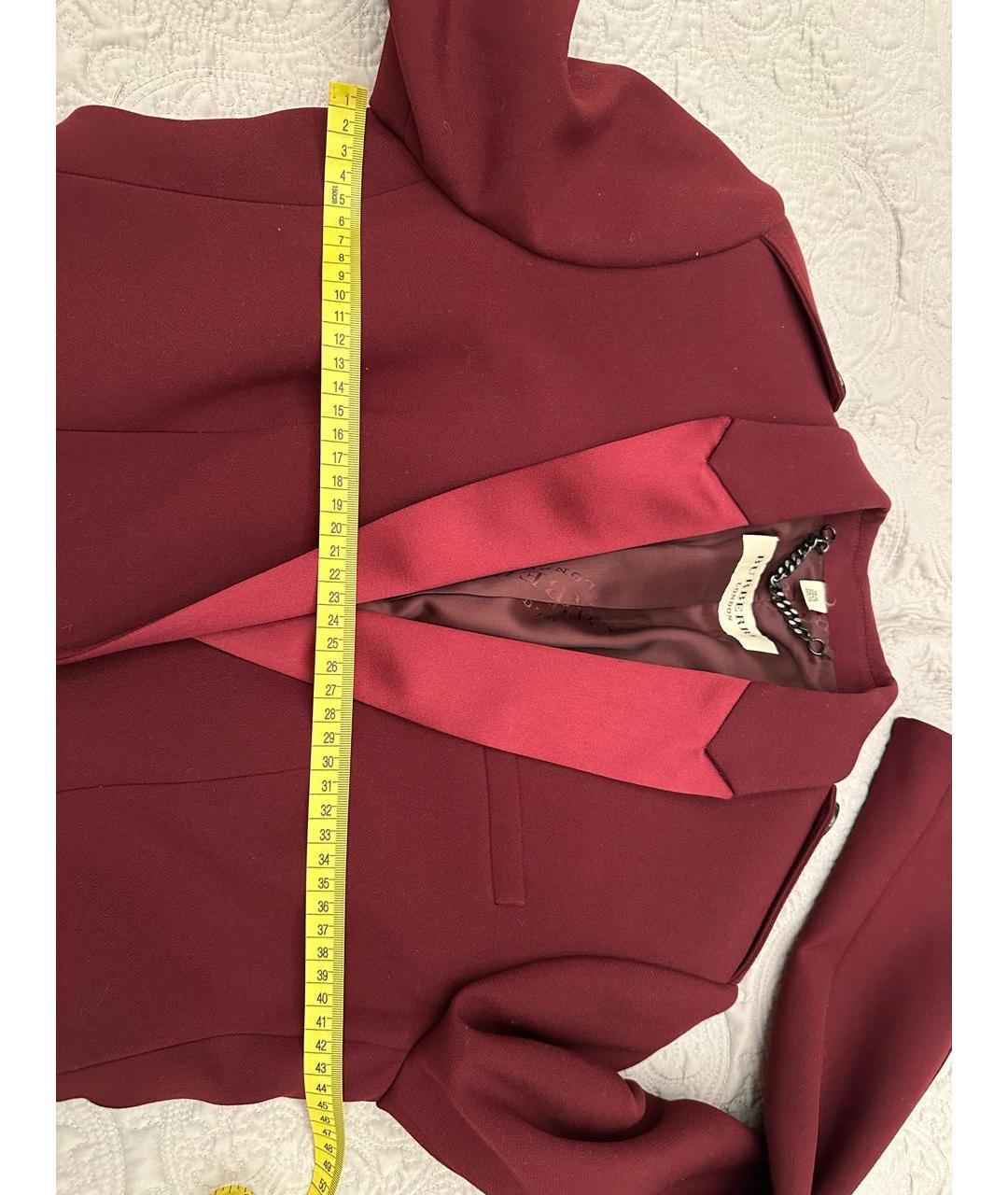 BURBERRY Бордовый вискозный жакет/пиджак, фото 6
